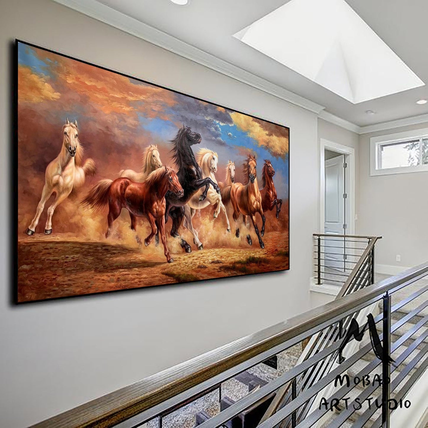 Horse Oil Painting Horse Painting Large Canvas Art Horse Decor Large Oil Painting Horse Wall Art Large Wall Art Living Room Art #M5333