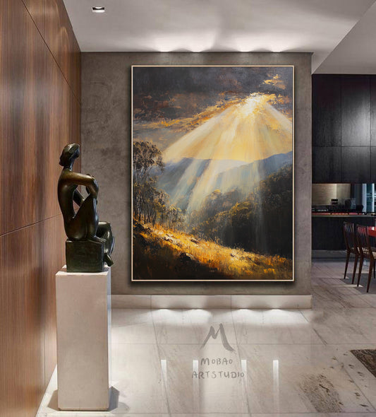 Green 3D painting set, gold abstract painting, green texture wall art painting. Landscape abstract painting set, brown wall art painting.