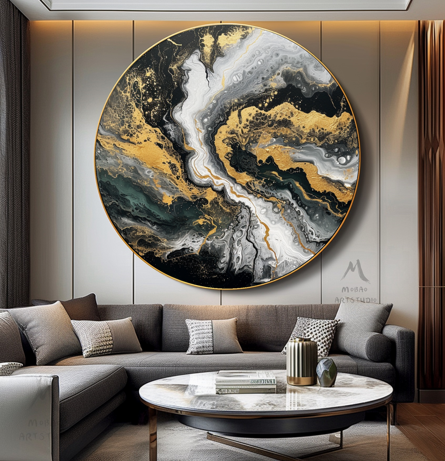 Black Textured Wall Art Gold Abstract Art Circle White Painting White Abstract Painting Circle Black Abstract Art