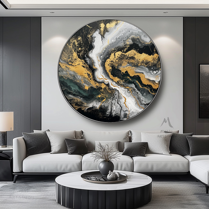 Black Textured Wall Art Gold Abstract Art Circle White Painting White Abstract Painting Circle Black Abstract Art