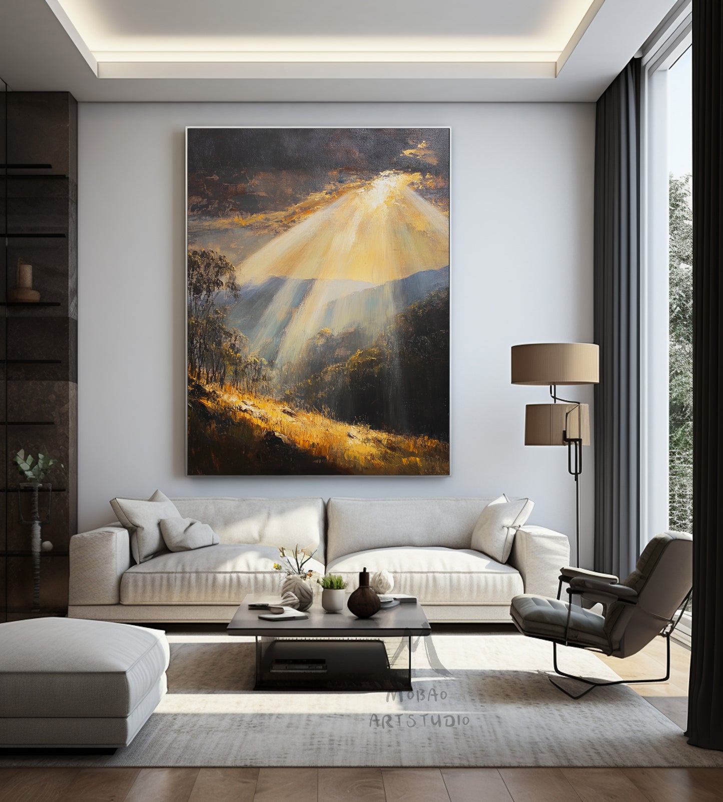 Green 3D painting set, gold abstract painting, green texture wall art painting. Landscape abstract painting set, brown wall art painting.