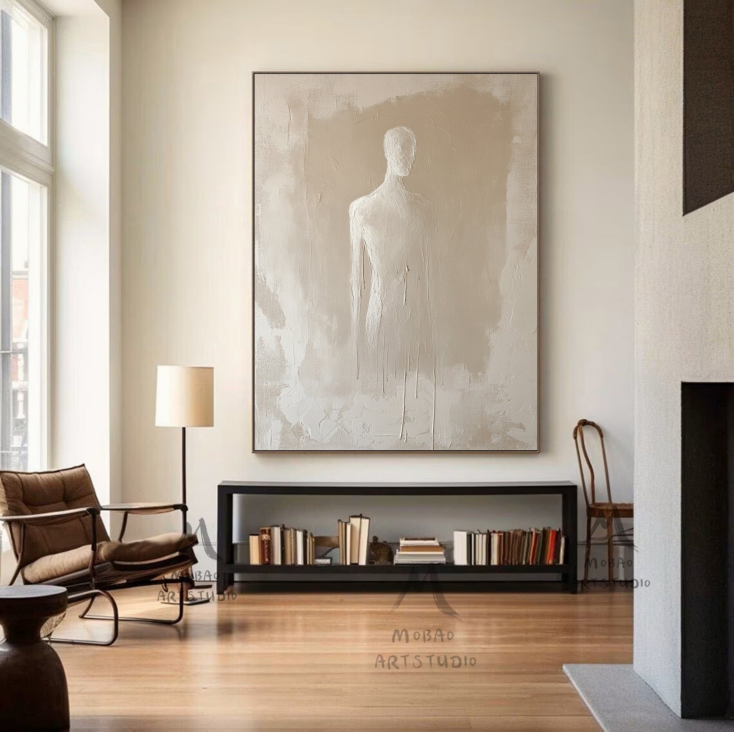 Beige minimalist canvas art, beige 3D texture art, bohemian wall art, brown abstract painting, harmonious wall art, beige wall art, minimalist art