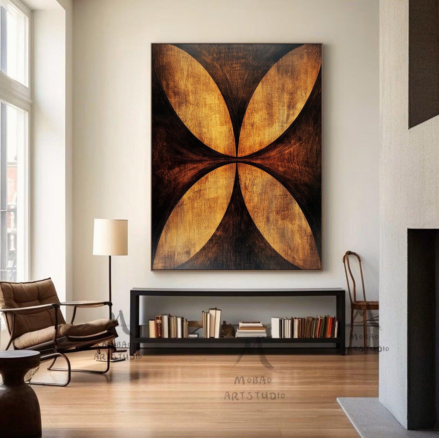 Golden 3D painting, golden texture painting, black abstract painting, black texture painting, golden modern abstract painting.
