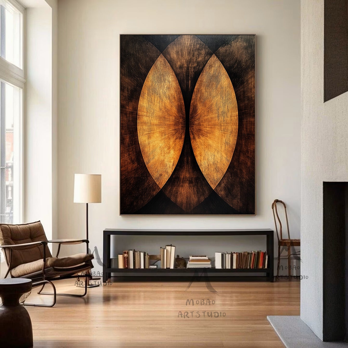 Golden 3D painting, golden texture painting, black abstract painting, black texture painting, golden modern abstract painting.