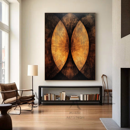 Golden 3D painting, golden texture painting, black abstract painting, black texture painting, golden modern abstract painting.