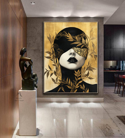 Abstract woman wall art, colorful modern woman canvas print, colorful abstract woman canvas painting, modern woman wall decor,