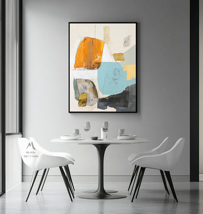 Original minimalist painting, beige abstract painting, large yellow abstract painting, black painting, light blue large wall canvas painting