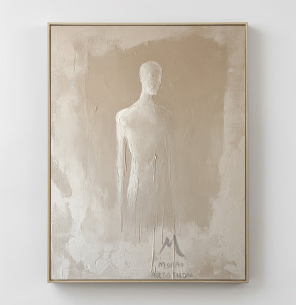 Beige minimalist canvas art, beige 3D texture art, bohemian wall art, brown abstract painting, harmonious wall art, beige wall art, minimalist art