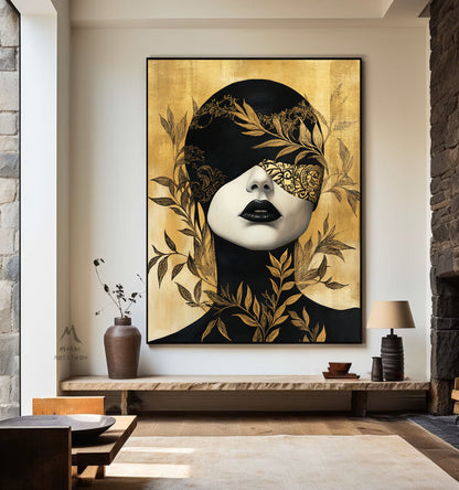 Abstract woman wall art, colorful modern woman canvas print, colorful abstract woman canvas painting, modern woman wall decor,