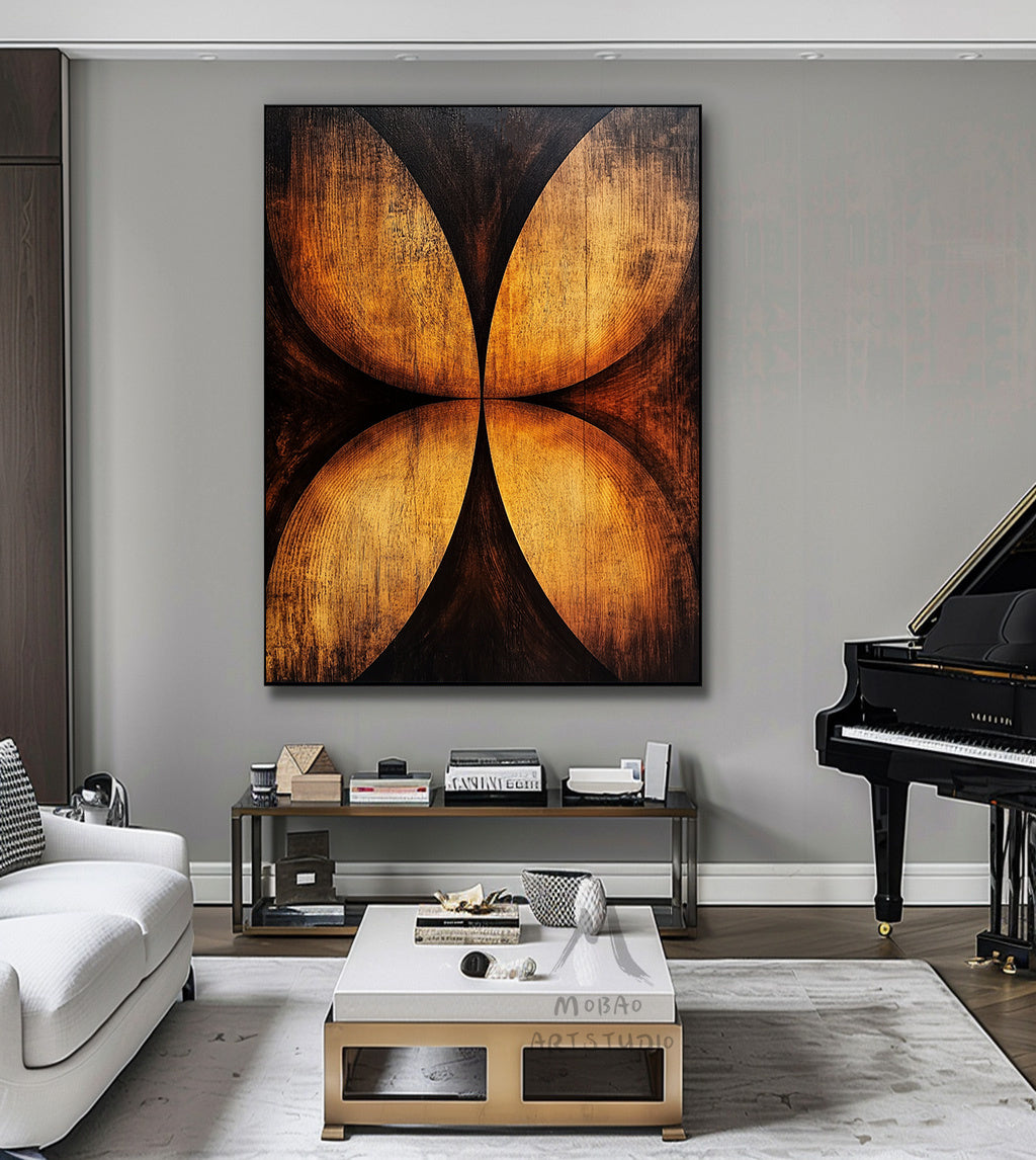 Golden 3D painting, golden texture painting, black abstract painting, black texture painting, golden modern abstract painting.