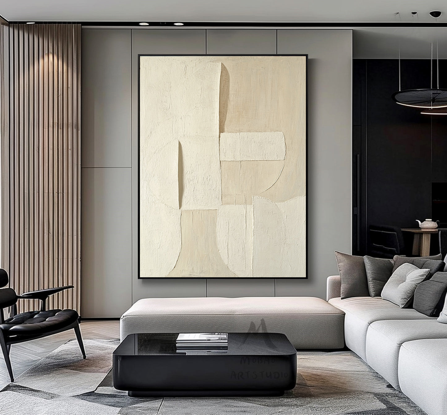 Beige minimalist canvas art, beige 3D texture art, bohemian wall art, brown abstract painting, harmonious wall art, beige wall art, minimalist art