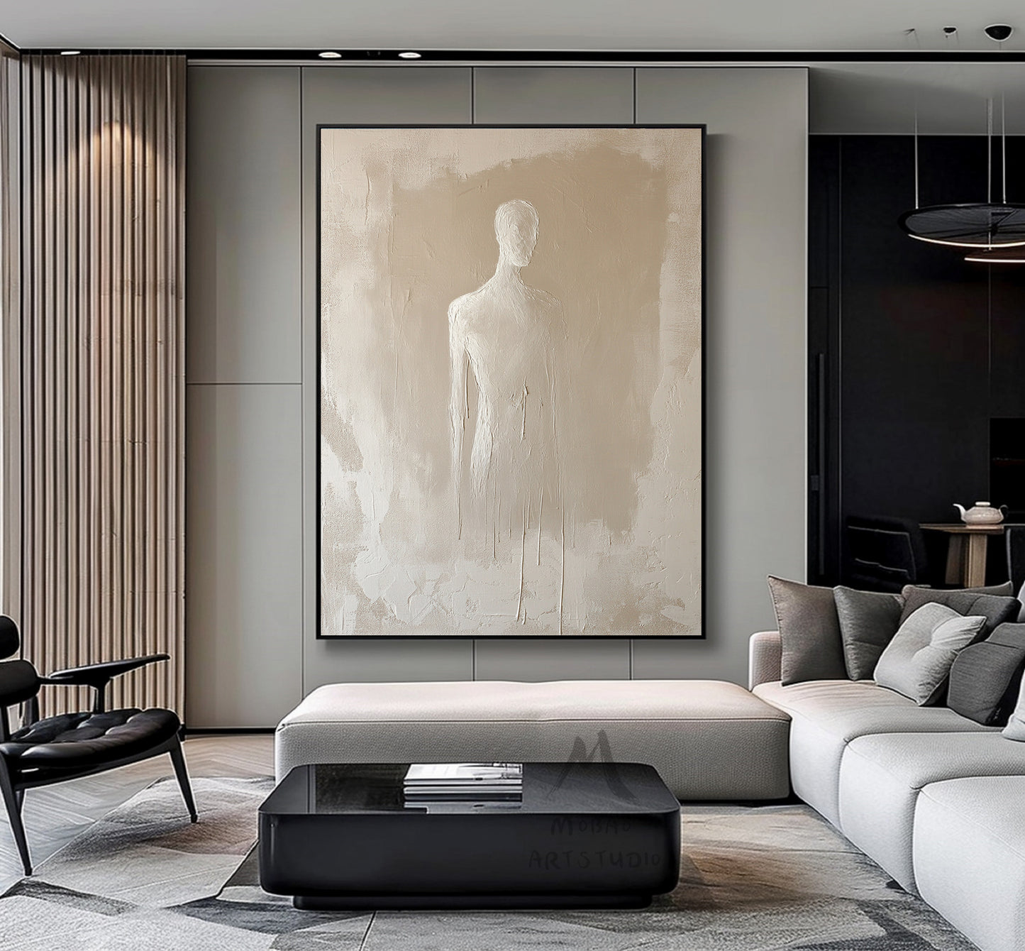 Beige minimalist canvas art, beige 3D texture art, bohemian wall art, brown abstract painting, harmonious wall art, beige wall art, minimalist art