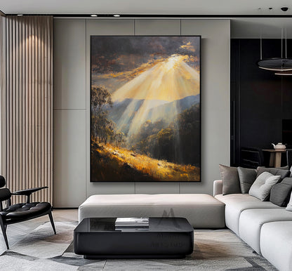 Green 3D painting set, gold abstract painting, green texture wall art painting. Landscape abstract painting set, brown wall art painting.