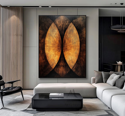 Golden 3D painting, golden texture painting, black abstract painting, black texture painting, golden modern abstract painting.
