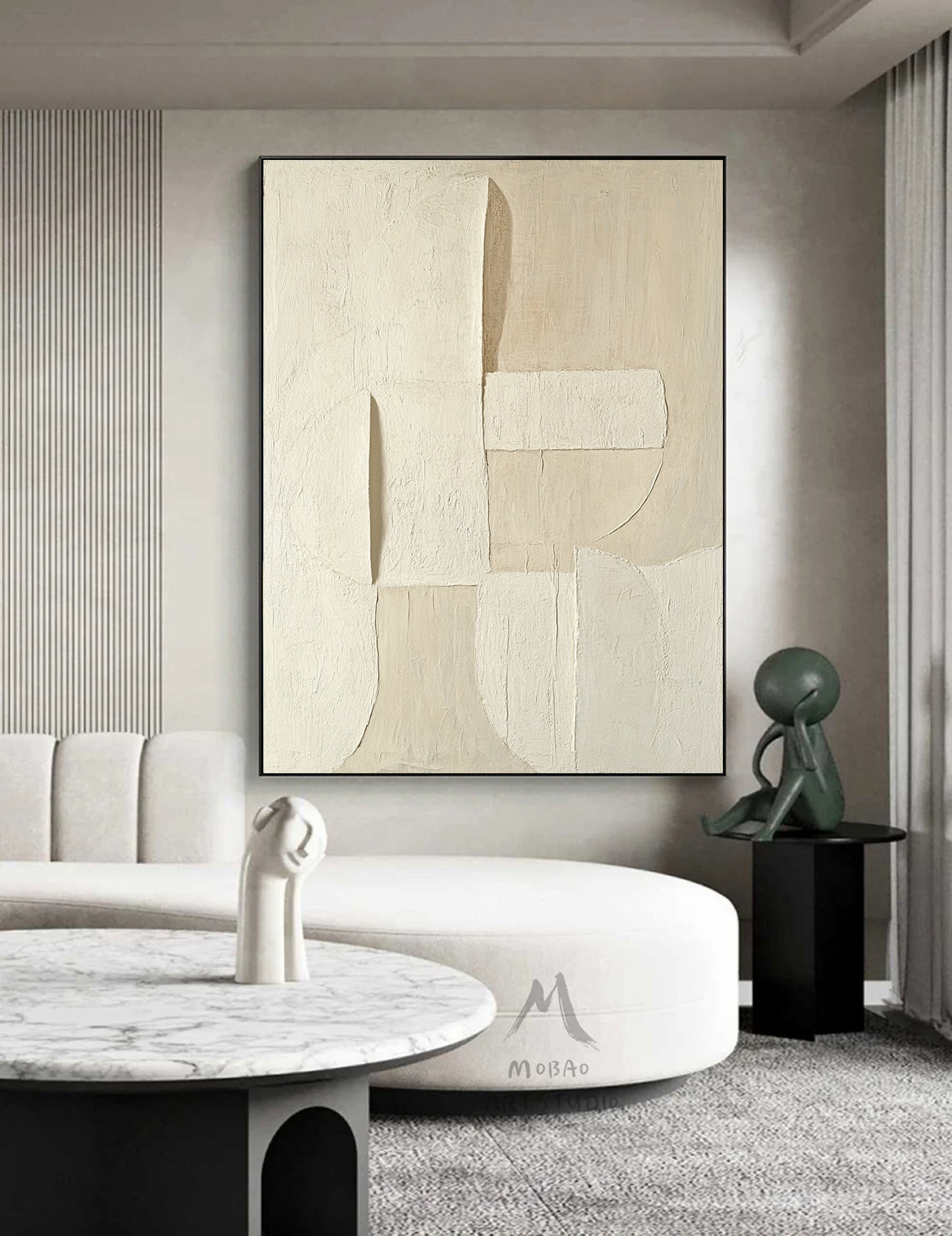 Beige minimalist canvas art, beige 3D texture art, bohemian wall art, brown abstract painting, harmonious wall art, beige wall art, minimalist art