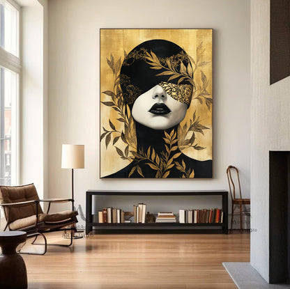 Abstract woman wall art, colorful modern woman canvas print, colorful abstract woman canvas painting, modern woman wall decor,