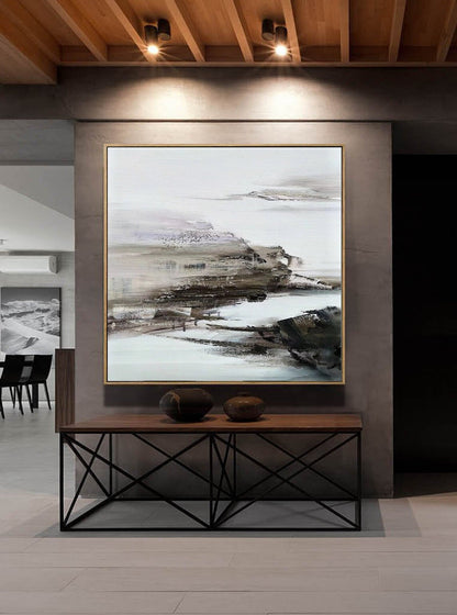 Large Abstract Painting,Modern Abstract Painting,Original Minimalist Art Oil Hand Painting,Office Wall Art,Original Abstract Textured Art