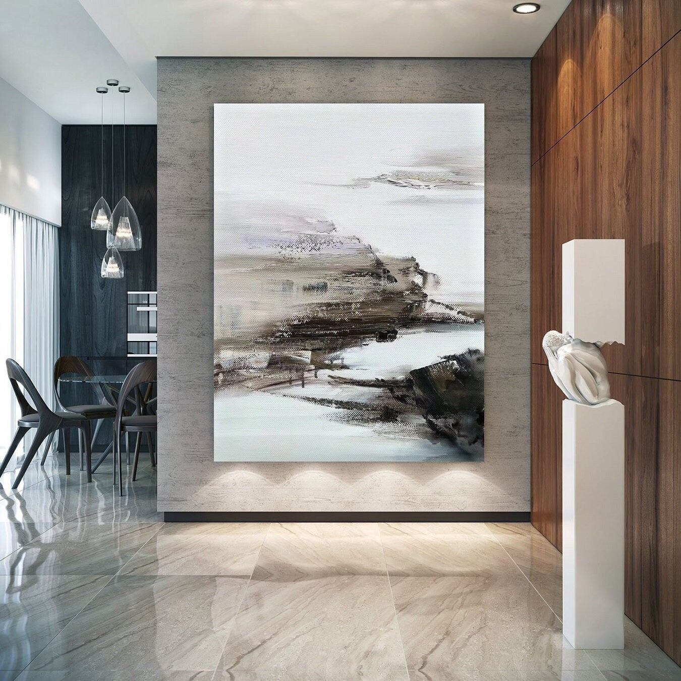 Large Abstract Painting,Modern Abstract Painting,Original Minimalist Art Oil Hand Painting,Office Wall Art,Original Abstract Textured Art