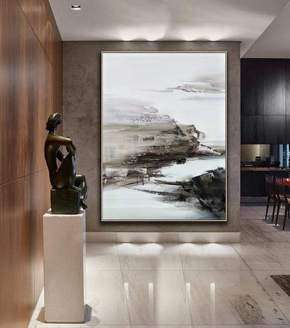 Large Abstract Painting,Modern Abstract Painting,Original Minimalist Art Oil Hand Painting,Office Wall Art,Original Abstract Textured Art