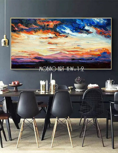 Original Abstract Painting, Large Wall Art Abstract Painting,Extra Large Wall Art Textured Painting Original Sky Painting,Abstract Painting