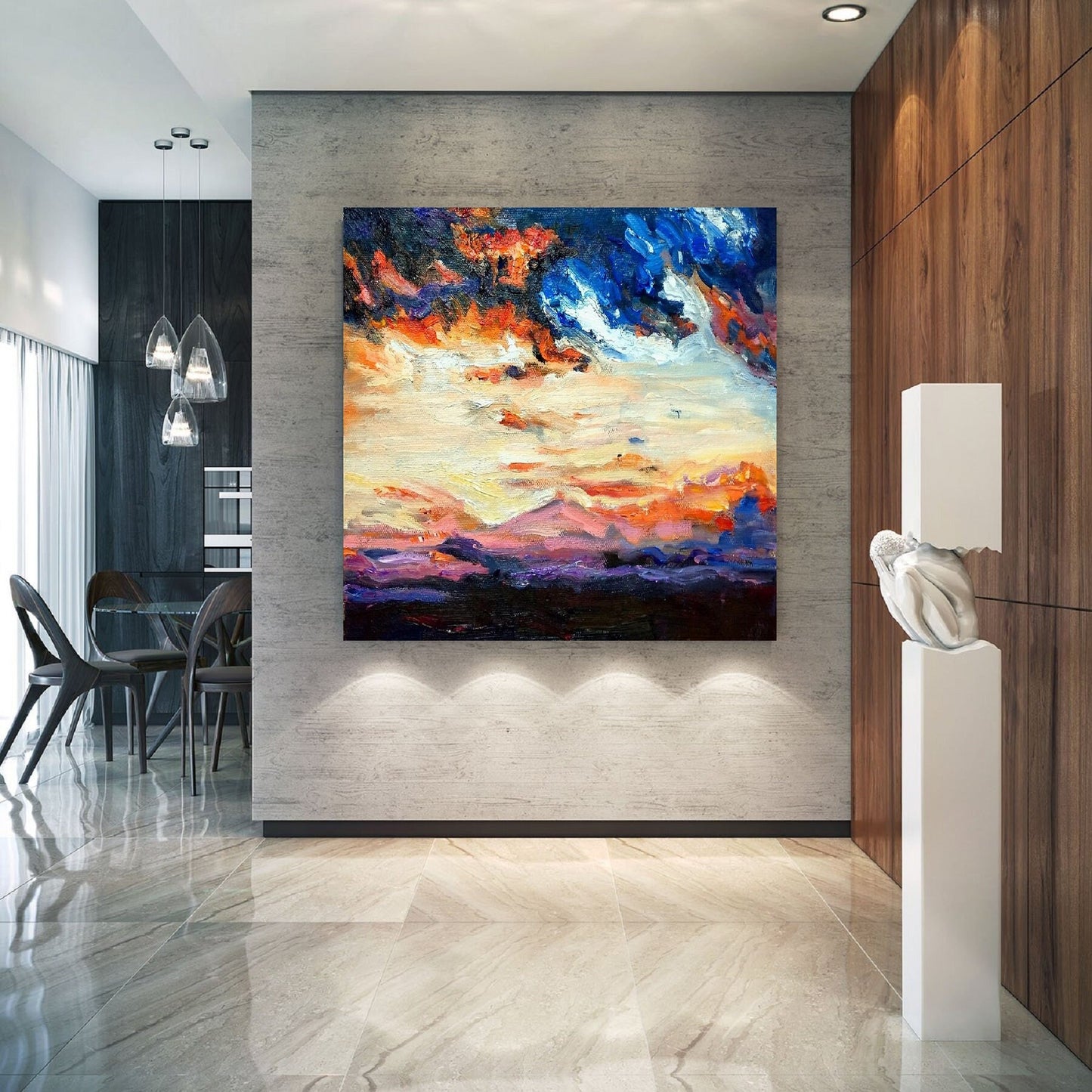 Original Abstract Painting, Large Wall Art Abstract Painting,Extra Large Wall Art Textured Painting Original Sky Painting,Abstract Painting