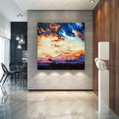 Original Abstract Painting, Large Wall Art Abstract Painting,Extra Large Wall Art Textured Painting Original Sky Painting,Abstract Painting