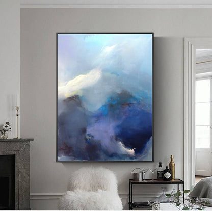Original abstract art painting, Large abstract painting, Cloud Oil Painting,Blue Sky Abstract Painting,Large Canvas Painting,Living room art