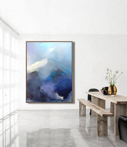 Original abstract art painting, Large abstract painting, Cloud Oil Painting,Blue Sky Abstract Painting,Large Canvas Painting,Living room art