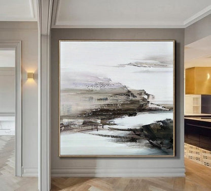 Large Abstract Painting,Modern Abstract Painting,Original Minimalist Art Oil Hand Painting,Office Wall Art,Original Abstract Textured Art