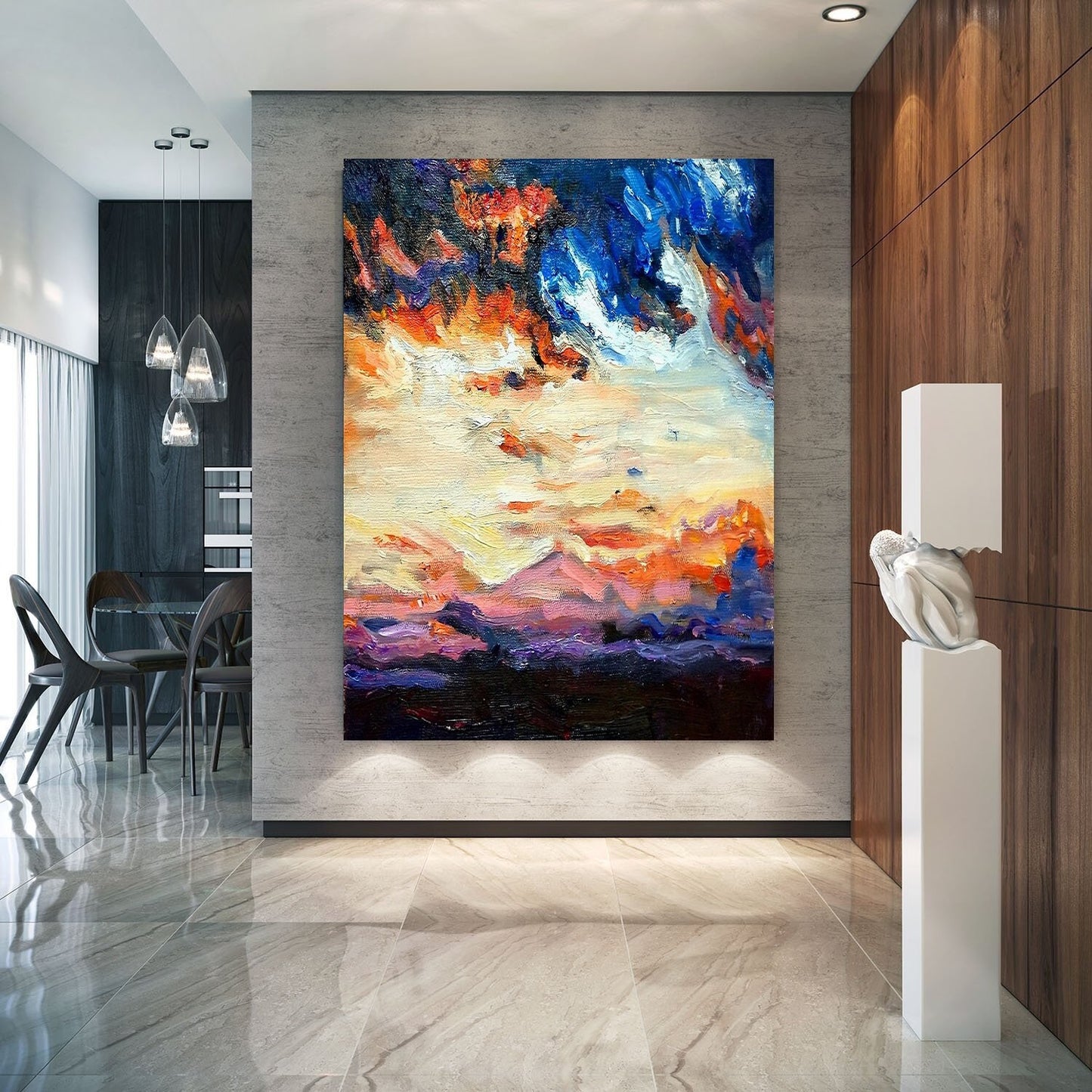 Original Abstract Painting, Large Wall Art Abstract Painting,Extra Large Wall Art Textured Painting Original Sky Painting,Abstract Painting
