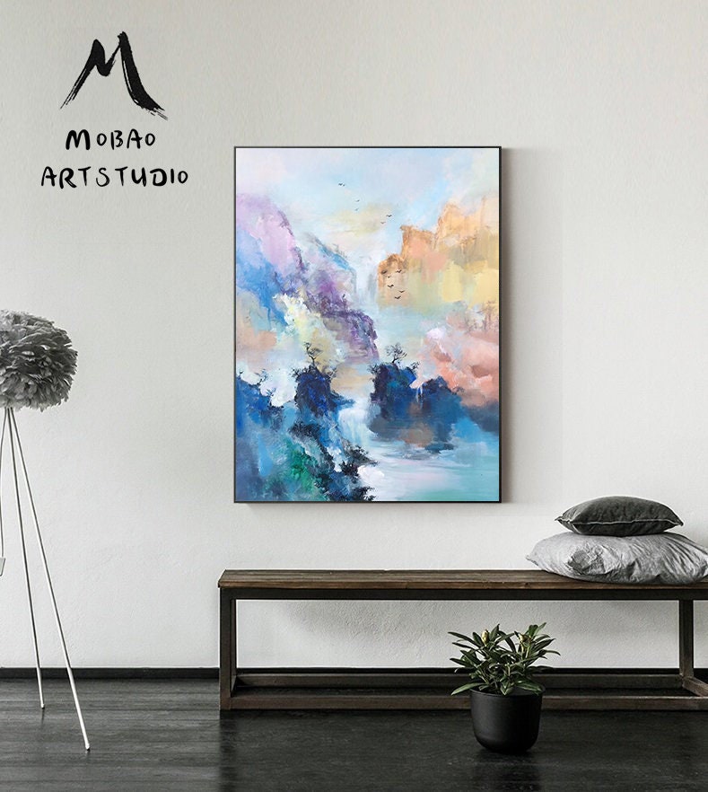 Original Large Landscape Painting, Landscape abstract painting, Mountain landscape painting,Landscape Painting,Extra large wall art painting
