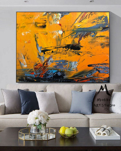Original Abstract Painting, Painting on Canvas Modern Wall Decor Contemporary art,Extra Large Wall Art Painting,Orange Abstract Art Painting