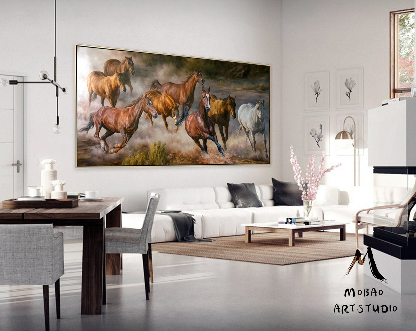 Horse Painting Large Canvas Art Horse Decor Horse Oil Painting Large Oil Painting Horse Wall Art Large Wall Art Living Room Art #M5332