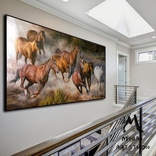 Horse Painting Large Canvas Art Horse Decor Horse Oil Painting Large Oil Painting Horse Wall Art Large Wall Art Living Room Art #M5332