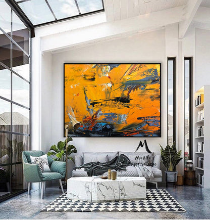 Original Abstract Painting, Painting on Canvas Modern Wall Decor Contemporary art,Extra Large Wall Art Painting,Orange Abstract Art Painting