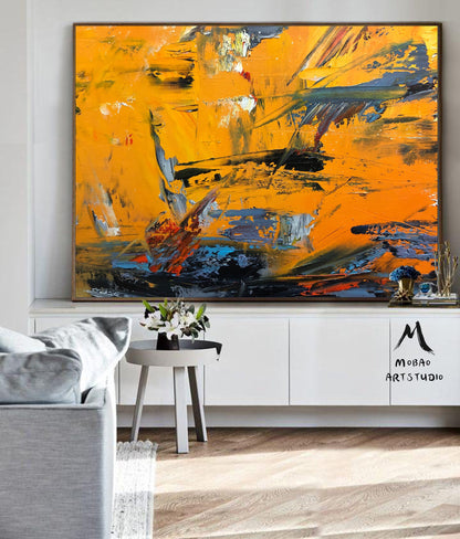 Original Abstract Painting, Painting on Canvas Modern Wall Decor Contemporary art,Extra Large Wall Art Painting,Orange Abstract Art Painting