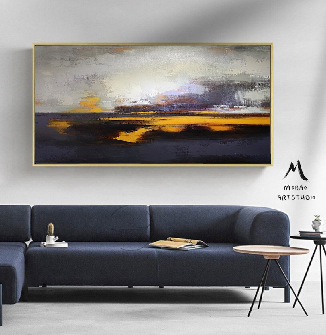 Large Wall Art Purple Abstract Painting Sky Oil Painting Large Ocean Canvas Oil Painting Original Sea Oil Painting Abstract Sky Painting Oil