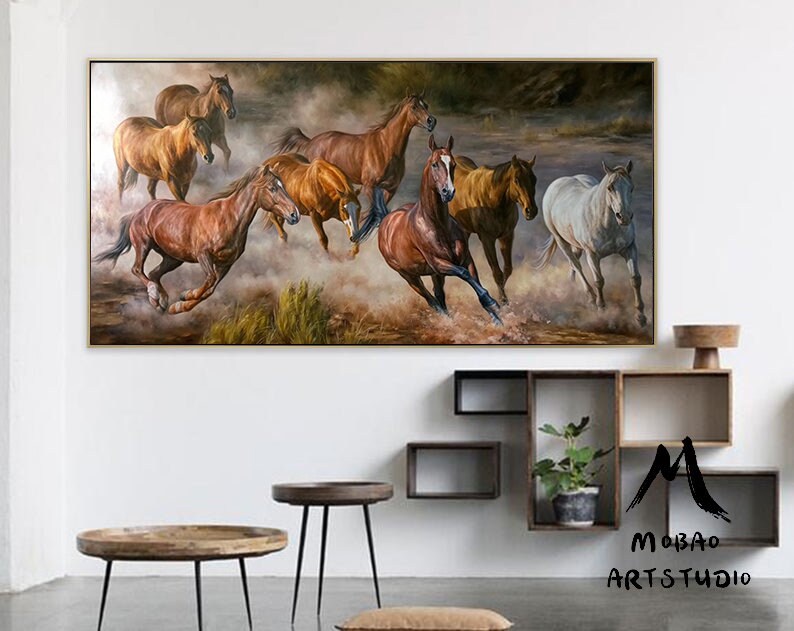 Horse Painting Large Canvas Art Horse Decor Horse Oil Painting Large Oil Painting Horse Wall Art Large Wall Art Living Room Art #M5332