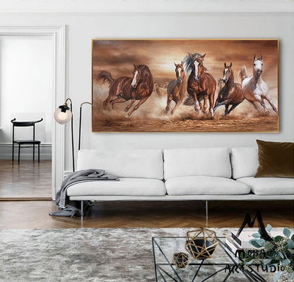 Horse Painting Large Canvas Art Horse Decor Horse Oil Painting Large Oil Painting Horse Wall Art Large Wall Art Living Room Art #M5331