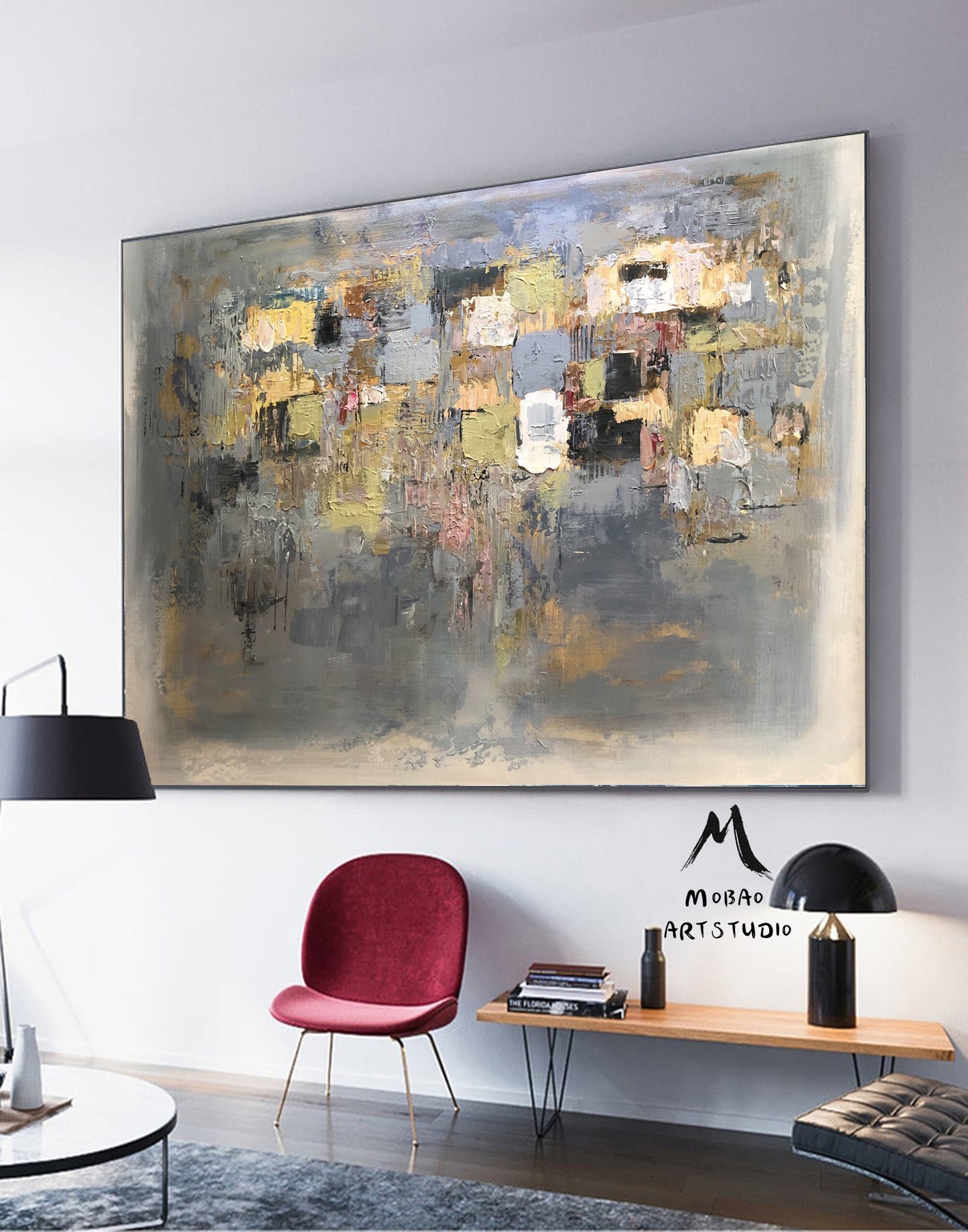 Abstract Painting Original,Canvas Abstract Art Painting,Color Blending Knife Painting,Extra Large Wall Painting,Large Wall Canvas Painting