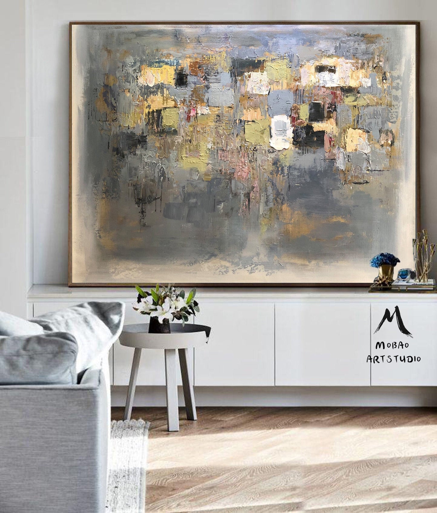 Abstract Painting Original,Canvas Abstract Art Painting,Color Blending Knife Painting,Extra Large Wall Painting,Large Wall Canvas Painting