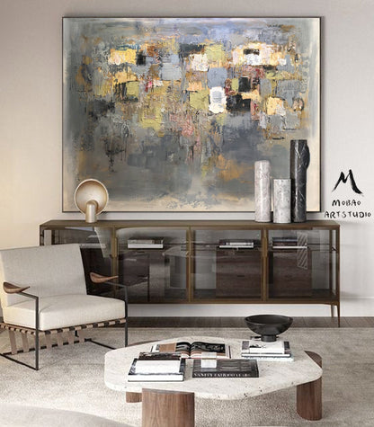 Abstract Painting Original,Canvas Abstract Art Painting,Color Blending Knife Painting,Extra Large Wall Painting,Large Wall Canvas Painting