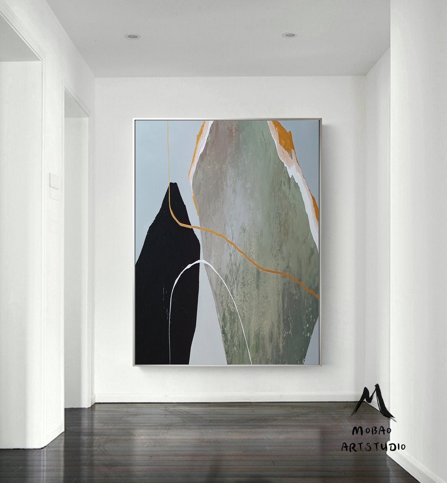 Boho Wall Art Painting,Modern Abstract Painting,Original Minimalist Art Oil Hand Painting,Office Wall Art,Original Abstract Textured Art