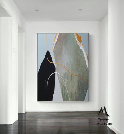 Boho Wall Art Painting,Modern Abstract Painting,Original Minimalist Art Oil Hand Painting,Office Wall Art,Original Abstract Textured Art