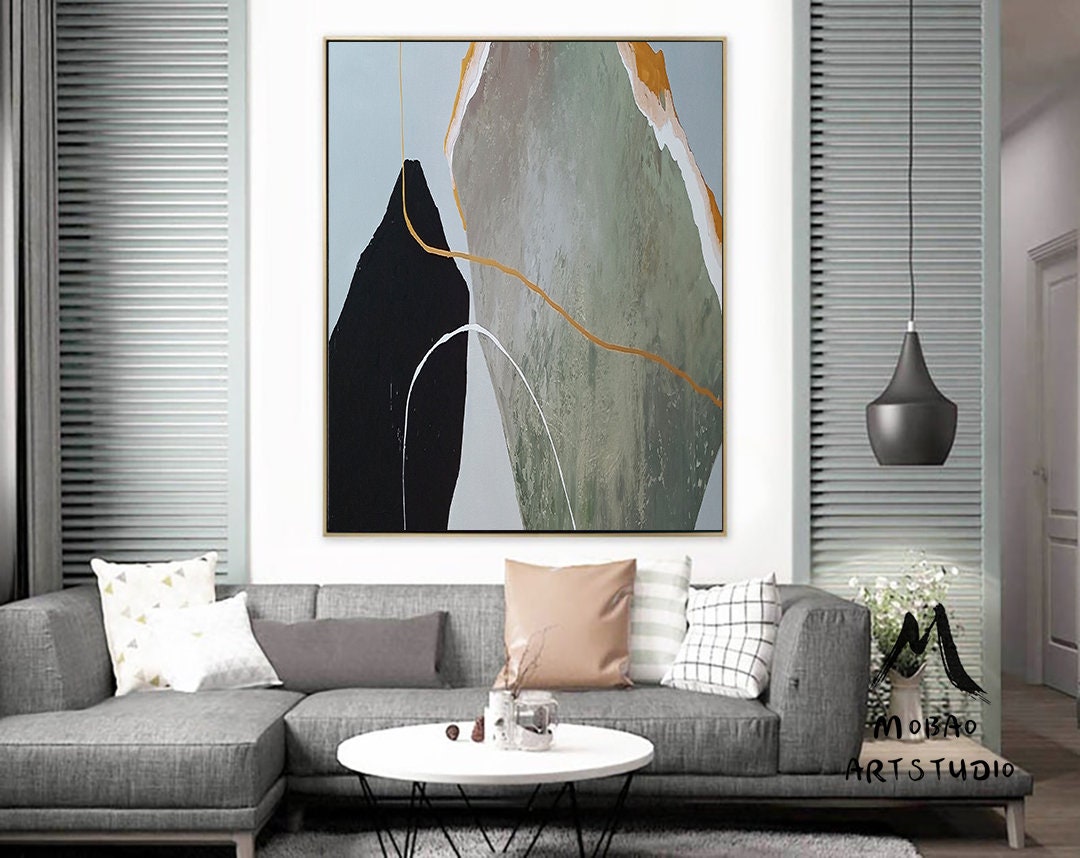 Boho Wall Art Painting,Modern Abstract Painting,Original Minimalist Art Oil Hand Painting,Office Wall Art,Original Abstract Textured Art