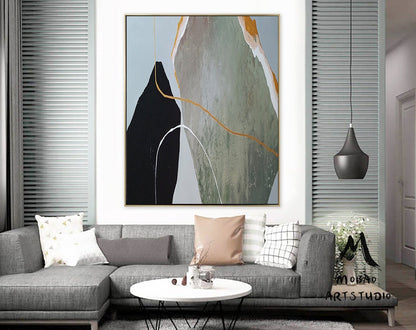 Boho Wall Art Painting,Modern Abstract Painting,Original Minimalist Art Oil Hand Painting,Office Wall Art,Original Abstract Textured Art