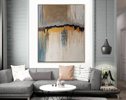 Boho Wall Art Abstract Painting,Gold Painting, Modern Abstract Painting,Original Minimalist Painting,Office Wall Art,Original Boho Wall Art