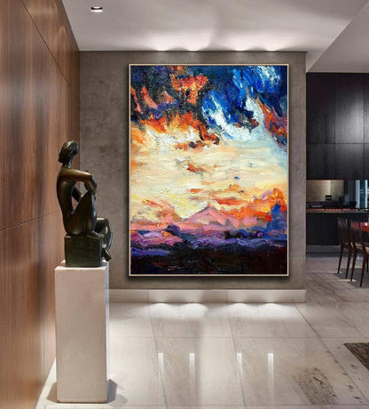 Original Abstract Painting, Large Wall Art Abstract Painting,Extra Large Wall Art Textured Painting Original Sky Painting,Abstract Painting