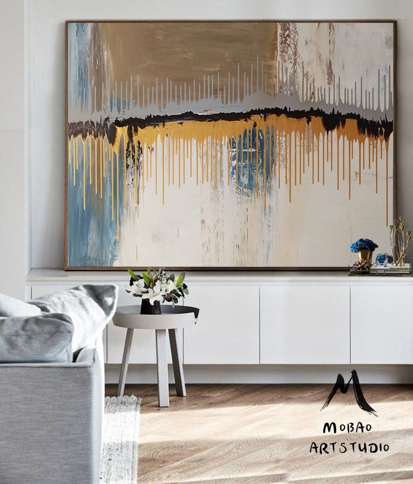 Gold Abstract Painting Boho Wall Art Abstract Painting Beige Minimalist Art Painting Large Texture Abstract Painting Brown Abstract Painting