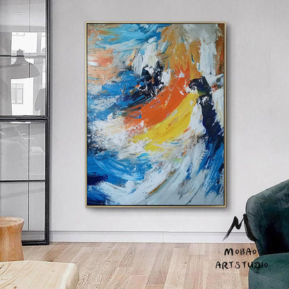 Original Abstract Painting, Large Wall Art Abstract Painting,Extra Large Wall Art Textured Painting Original Sea Painting,Abstract Painting